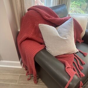 $99 West Elm Coral Cozy Knitted Throw Blanket